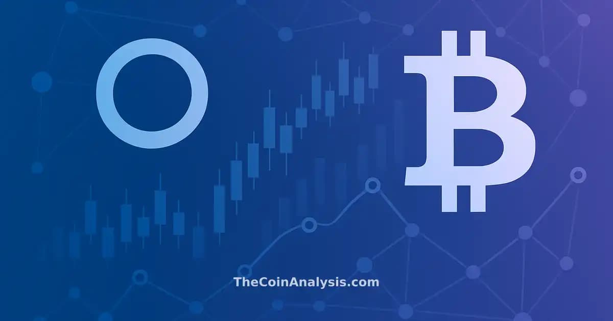 Symboles Bitcoin et crypto fusionnant avec graphiques financiers et nœuds réseau sur dégradé bleu violet.