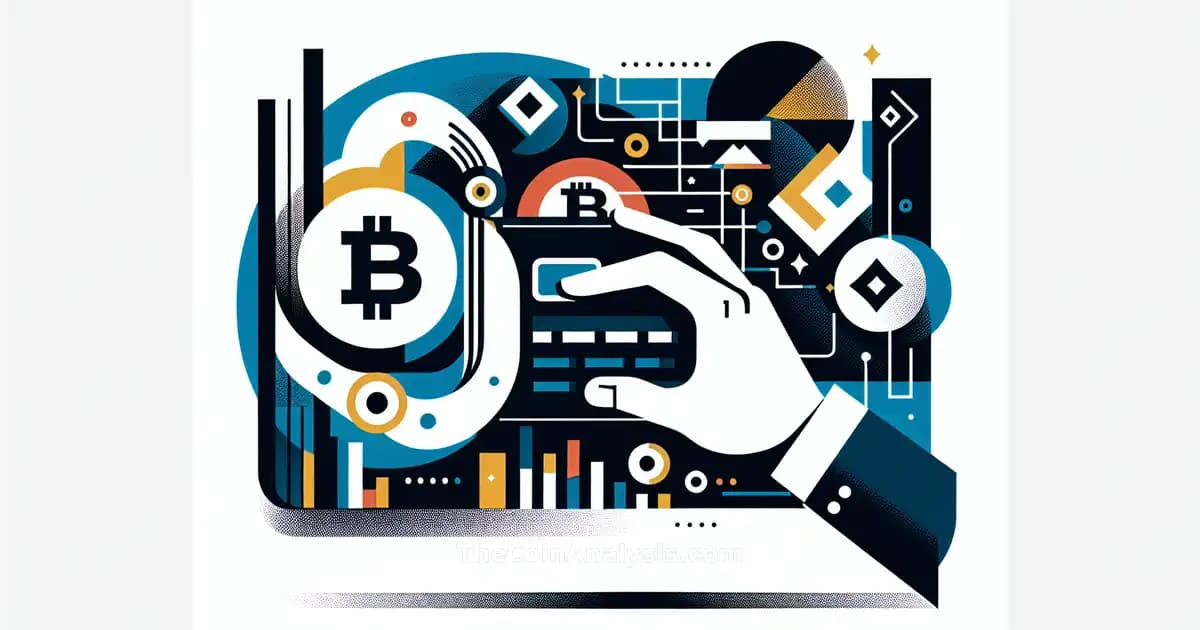 Graphique abstrait moderne avec formes dynamiques, symboles de paiement numérique et éléments fintech subtils.